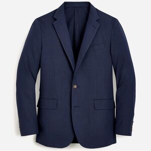 NWT J.Crew Ludlow Slim-fit unstructured suit jacket Irish cotton-linen 38R Navy